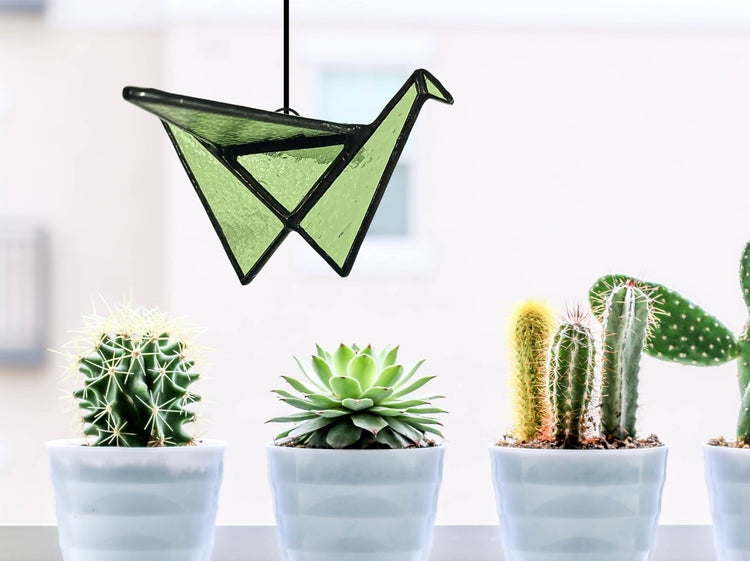 Origami Crane Suncatchers- Green