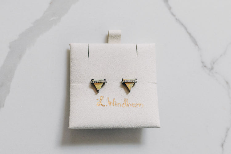 Ophelia Stud Earrings, Light Yellow Opal