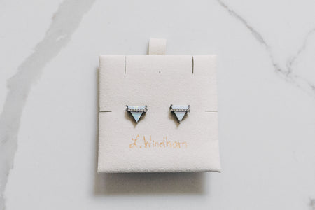 Ophelia Stud Earrings, White Opal