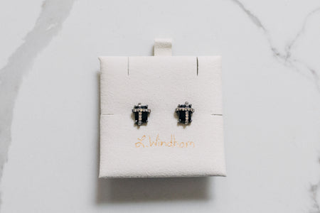 Sloan Stud Earrings, Black Onyx