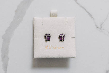 Sloan Stud Earrings, Kashmir Red Ruby