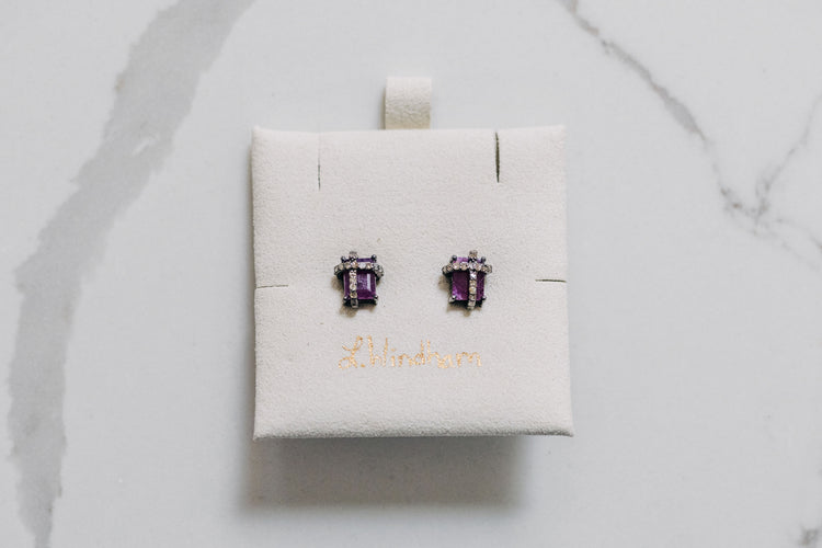 Sloan Stud Earrings, Kashmir Red Ruby